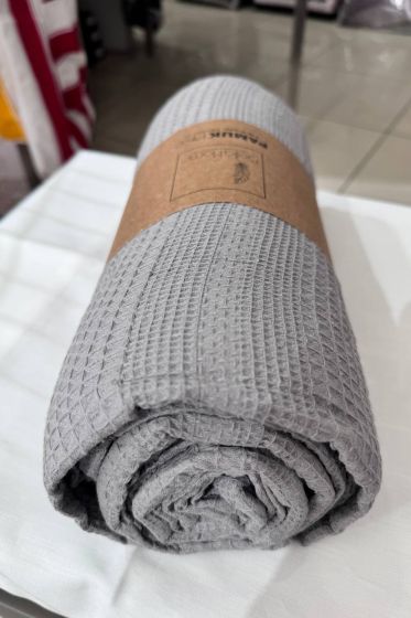 Çeyiz Diyarı Çift Kişilik Yazlık Pamuklu Tek Pike 230x210 cm Gri - Çeyiz Diyarı