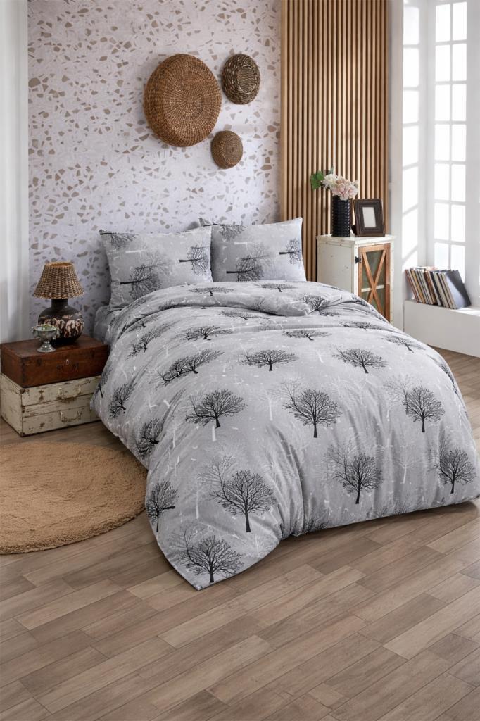 Çeyiz Diyarı Çınar Çift Kişilik Nevresim Takımı Gri - 1