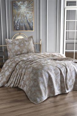 Çeyiz Diyarı Çınar Tek Kişilik Jakarlı Yatak Örtüsü Gold - 1