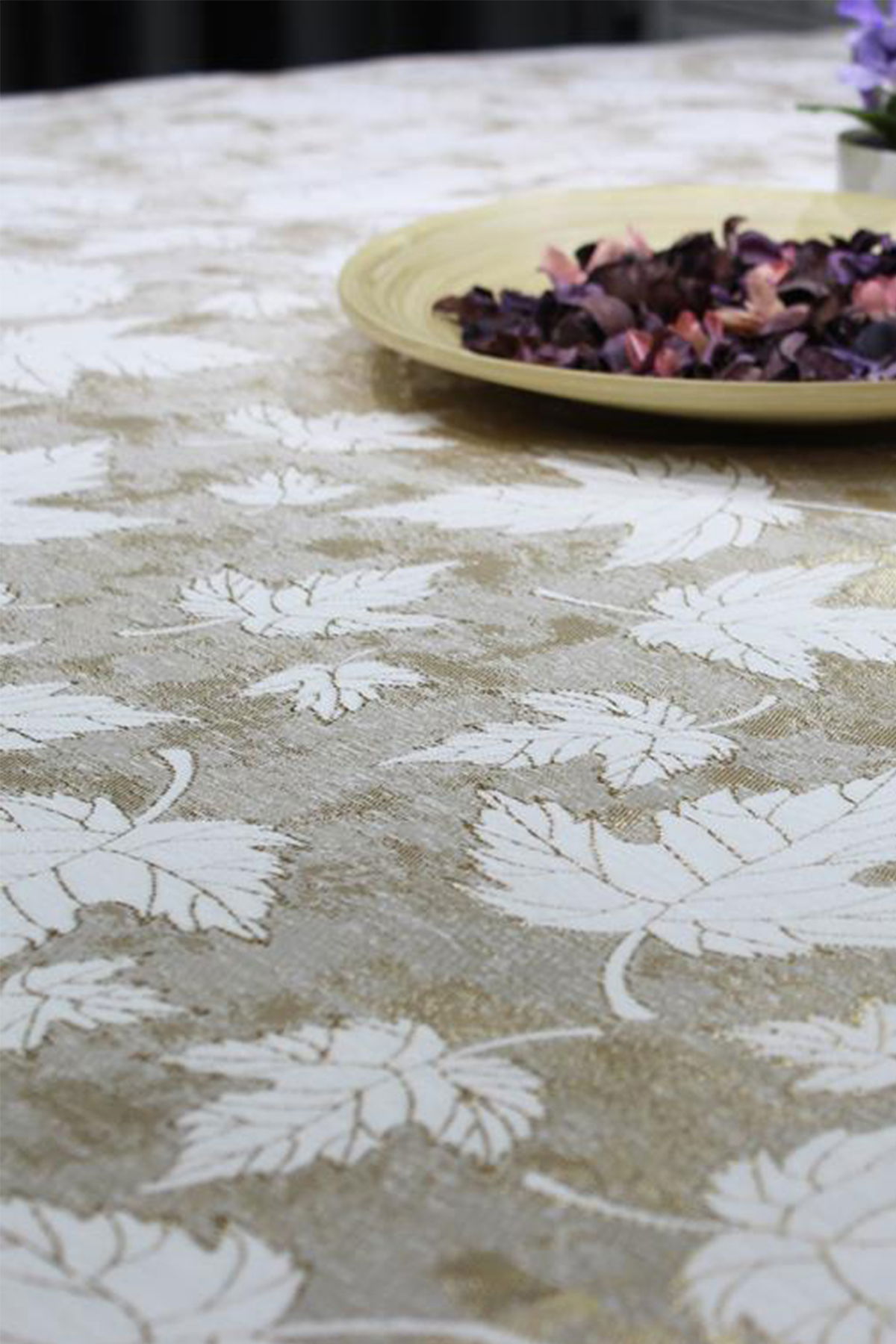 Çeyiz Diyarı Çınar Tek Kişilik Jakarlı Yatak Örtüsü Gold - 2