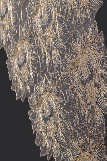 Çeyiz Diyarı Çınar Tül 5 Parça Salon Takımı Gold - Çeyiz Diyarı (1)