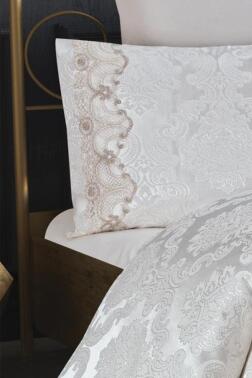 Çeyiz Diyarı Crown Yatak Örtüsü Krem - 3