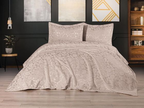 Çeyiz Diyarı Daisy 3 Parça Yatak Örtüsü Takımı Bej - Çeyiz Diyarı