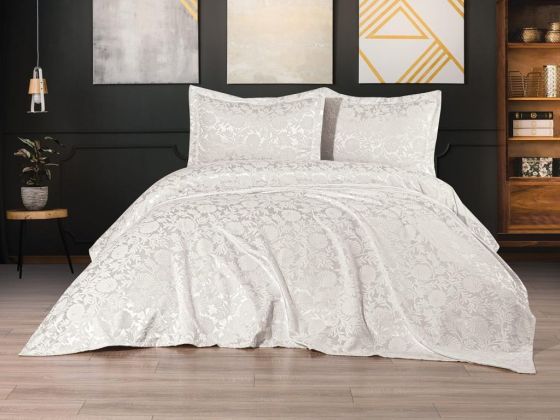 Çeyiz Diyarı Daisy 3 Parça Yatak Örtüsü Takımı Krem - Çeyiz Diyarı