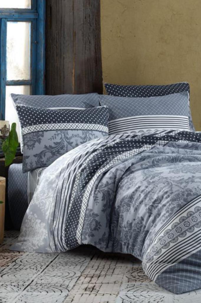 Çeyiz Diyarı Daniela Çift Kişilik Nevresim Takımı Gri - 1