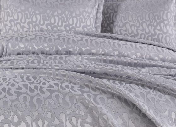 Çeyiz Diyarı Delmare 3 Parça Yatak Örtüsü Takımı Gri - Çeyiz Diyarı (1)