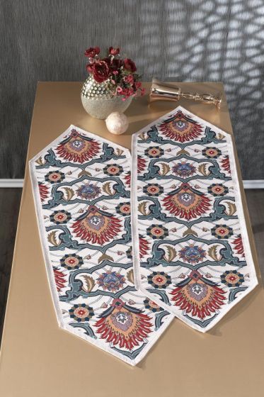 Çeyiz Diyarı Ebruli 2li Lüks Runner 45x140 Cm - Çeyiz Diyarı