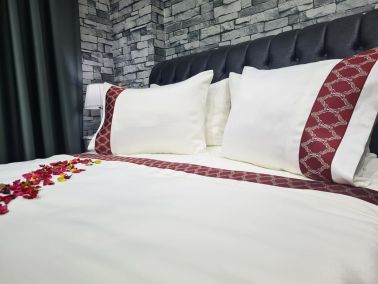 Çeyiz Diyarı Fixi Pamuk Saten Nevresim Takımı Krem Bordo - 3