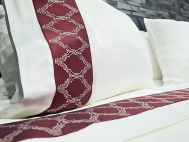Çeyiz Diyarı Fixi Pamuk Saten Nevresim Takımı Krem Bordo - 8