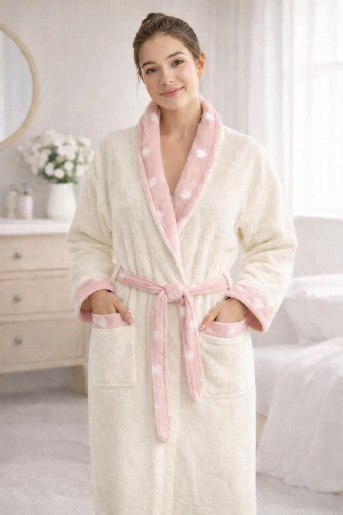 Çeyiz Diyarı Florenza Şal Yaka Tek Bornoz - 1