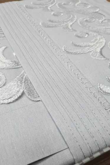 Çeyiz Diyarı Fransız Güpürlü Nervürlü Belinda Nevresim Takımı Gri - Çeyiz Diyarı (1)