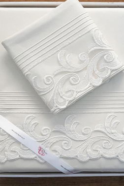 Çeyiz Diyarı Fransız Güpürlü Nervürlü Belinda Nevresim Takımı Krem - 3