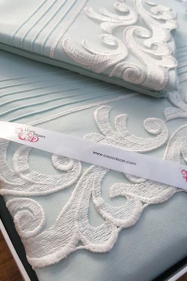 Çeyiz Diyarı Fransız Güpürlü Nervürlü Belinda Nevresim Takımı Yeşil - Çeyiz Diyarı (1)