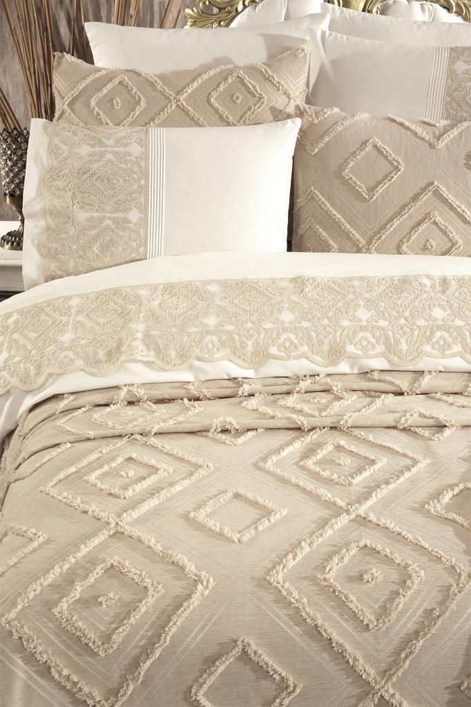 Çeyiz Diyarı Hürrem 10 Parça Battaniyeli Çeyiz Seti Bej - 6