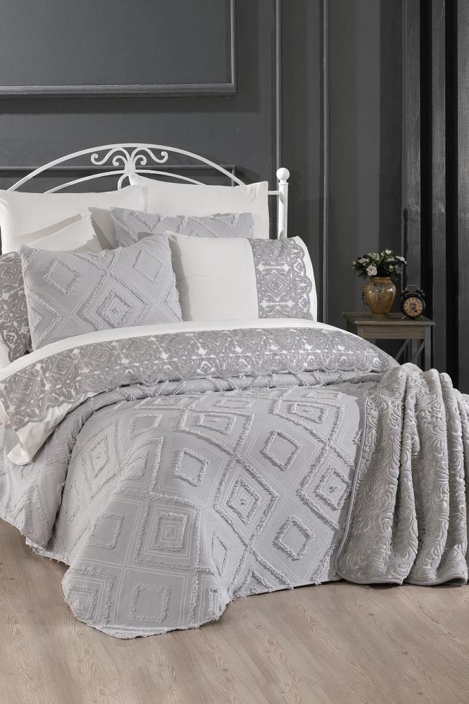 Çeyiz Diyarı Hürrem 10 Parça Battaniyeli Çeyiz Seti Gri - 1