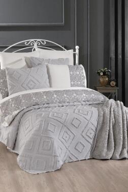 Çeyiz Diyarı Hürrem 10 Parça Battaniyeli Çeyiz Seti Gri - 1