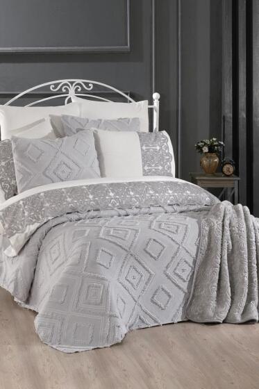 Çeyiz Diyarı Hürrem 10 Parça Battaniyeli Çeyiz Seti Gri - Çeyiz Diyarı