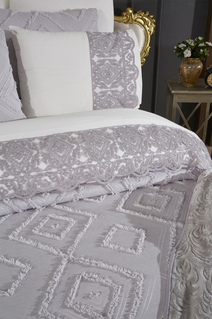 Çeyiz Diyarı Hürrem 10 Parça Battaniyeli Çeyiz Seti Gri - 4