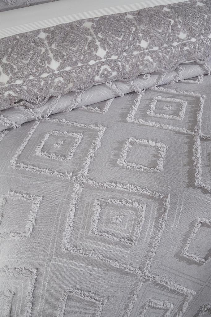 Çeyiz Diyarı Hürrem 10 Parça Battaniyeli Çeyiz Seti Gri - 8