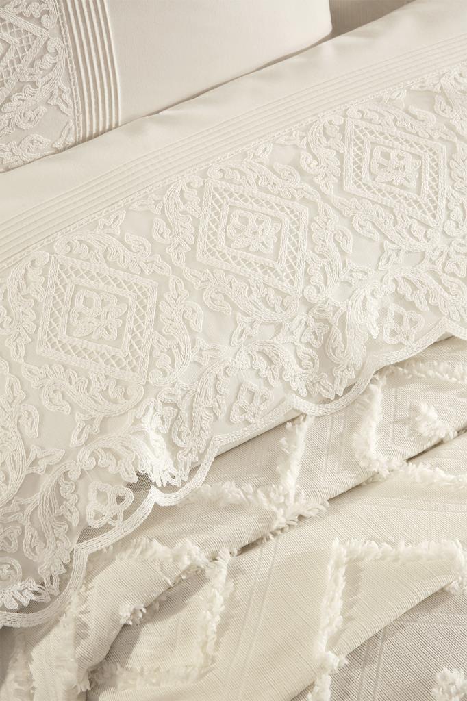 Çeyiz Diyarı Hürrem 10 Parça Battaniyeli Çeyiz Seti Krem - 3