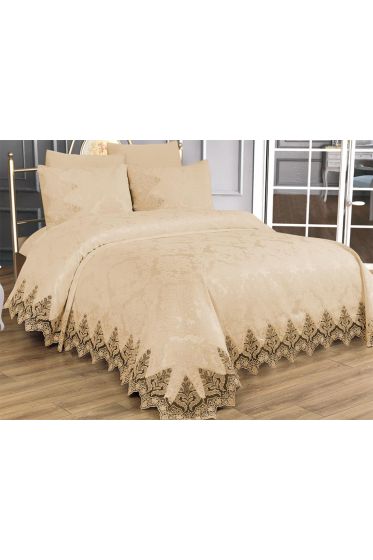 Çeyiz Diyarı Ivory Çift Kişilik Pike Takımı Bej - Çeyiz Diyarı (1)