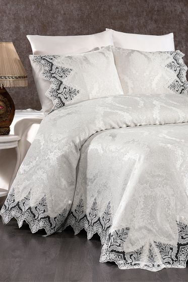 Çeyiz Diyarı Ivory Çift Kişilik Pike Takımı Krem - Çeyiz Diyarı