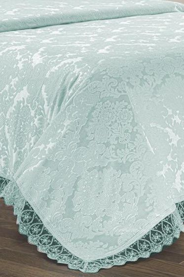 Çeyiz Diyarı Jakarlı Şönil Yatak Örtüsü Mint - Çeyiz Diyarı (1)