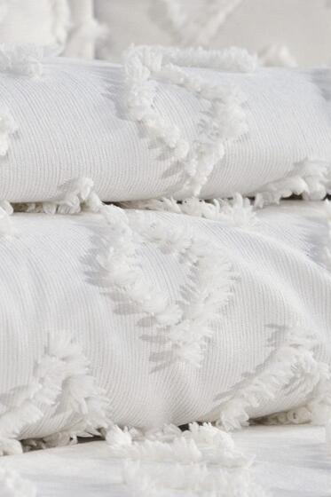 Çeyiz Diyarı Karoks 3 Parça Çift Kişilik Pike Takımı Krem - Çeyiz Diyarı (1)