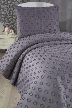 Çeyiz Diyarı Konik 2 Parça Tek Kişilik Pike Takımı Antrasit - 2