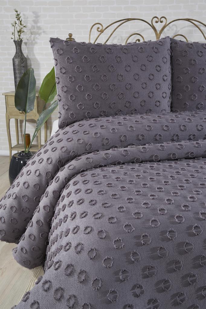 Çeyiz Diyarı Konik 3 Parça Çift Kişilik Pike Takımı Antrasit - 2