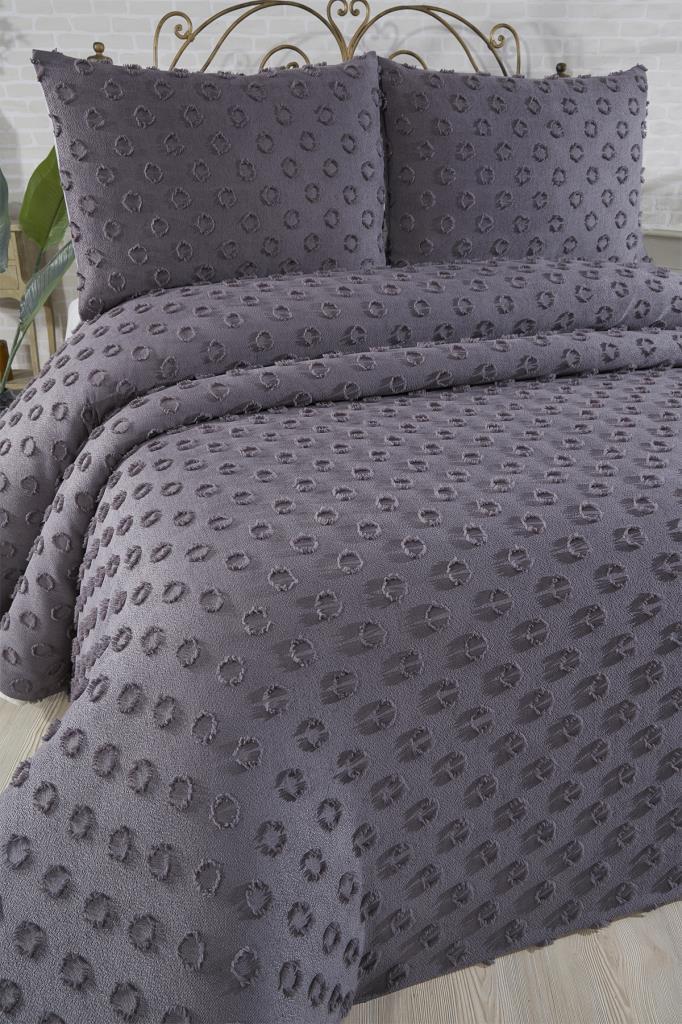 Çeyiz Diyarı Konik 3 Parça Çift Kişilik Pike Takımı Antrasit - 3