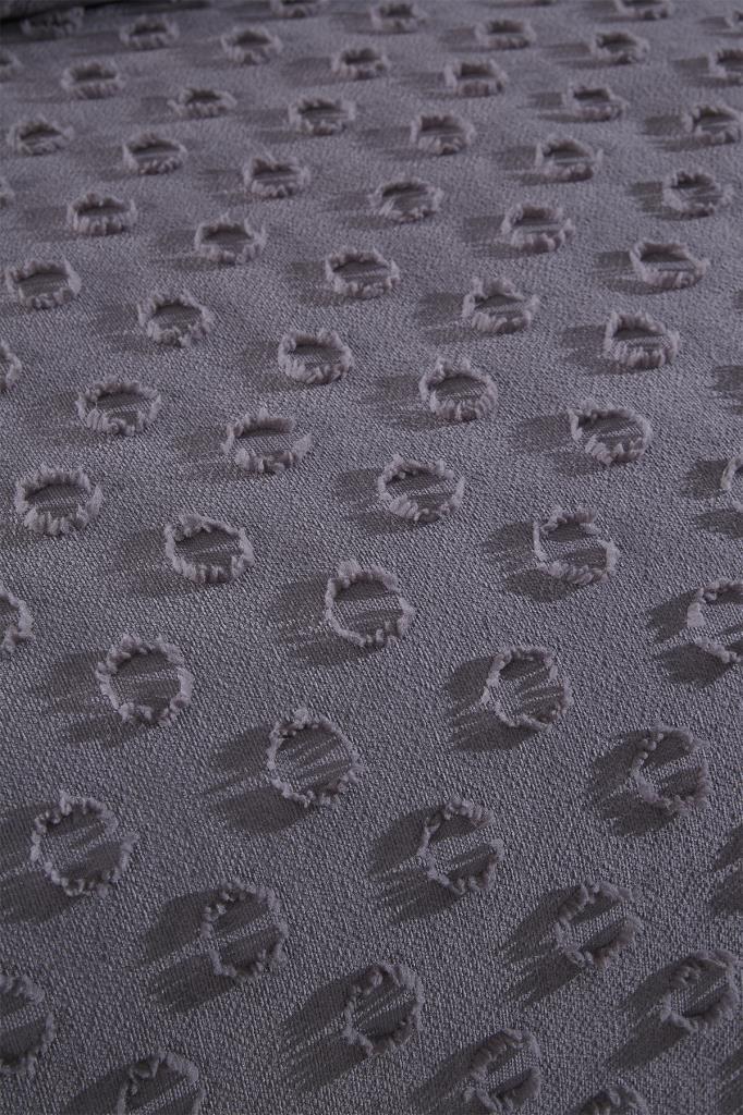 Çeyiz Diyarı Konik 3 Parça Çift Kişilik Pike Takımı Antrasit - 4