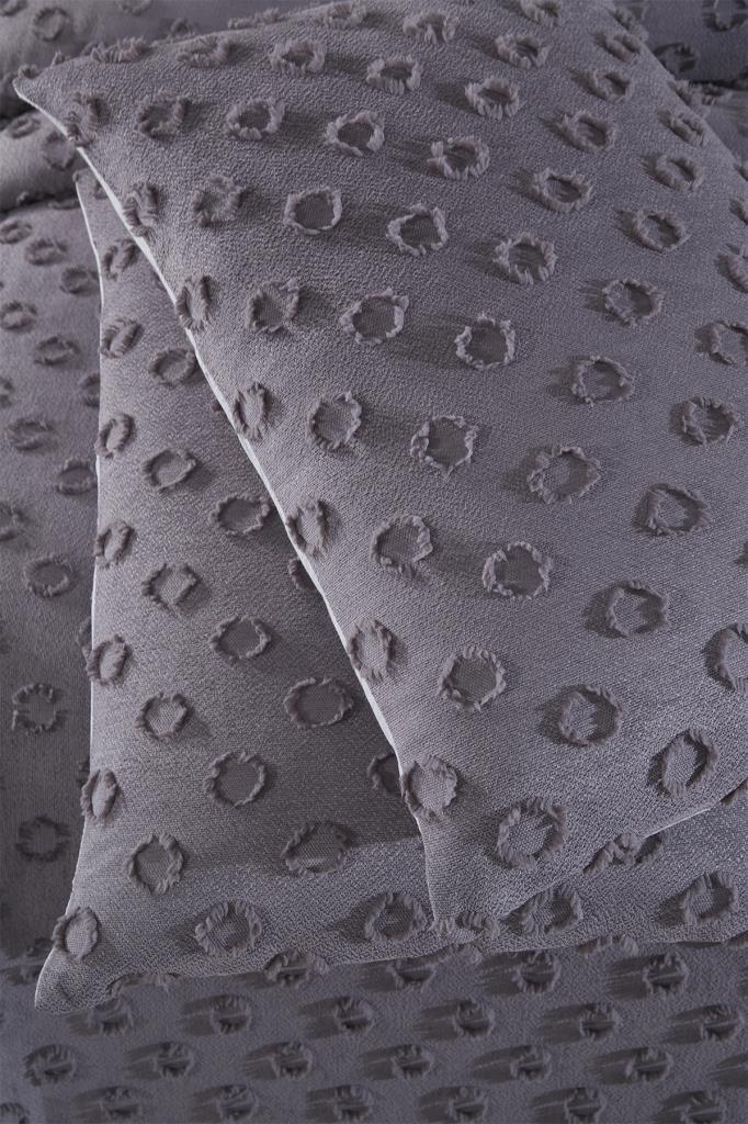 Çeyiz Diyarı Konik 3 Parça Çift Kişilik Pike Takımı Antrasit - 5