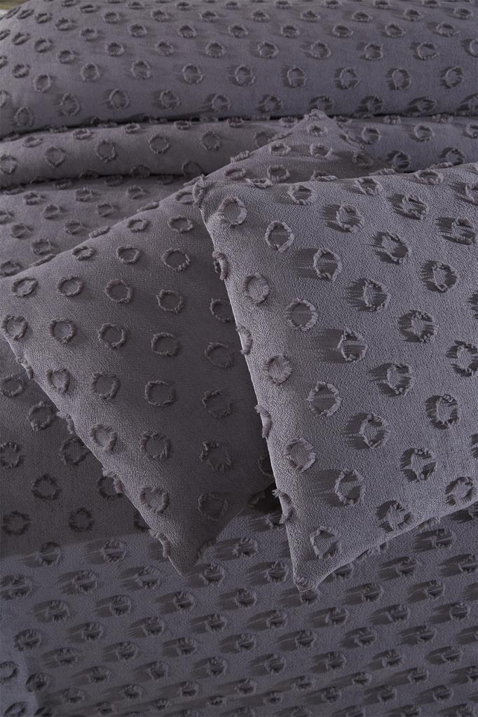 Çeyiz Diyarı Konik 3 Parça Çift Kişilik Pike Takımı Antrasit - 6