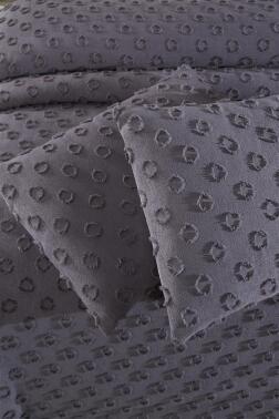 Çeyiz Diyarı Konik 3 Parça Çift Kişilik Pike Takımı Antrasit - 6