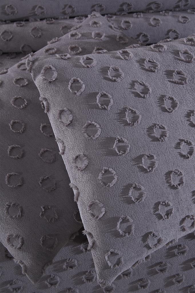 Çeyiz Diyarı Konik 3 Parça Çift Kişilik Pike Takımı Antrasit - 7