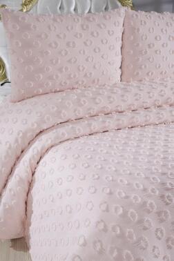 Çeyiz Diyarı Konik 3 Parça Çift Kişilik Pike Takımı Pudra - 3