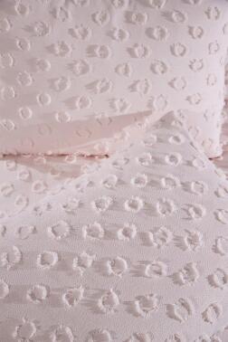 Çeyiz Diyarı Konik 3 Parça Çift Kişilik Pike Takımı Pudra - 8