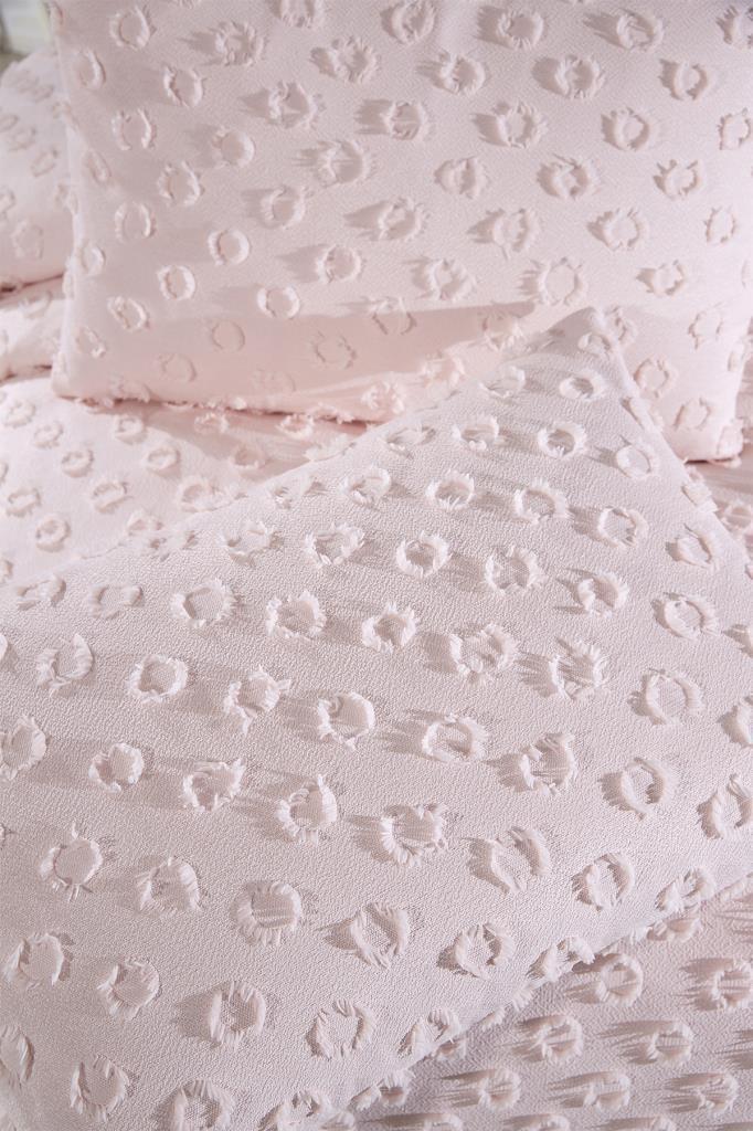 Çeyiz Diyarı Konik 3 Parça Çift Kişilik Pike Takımı Pudra - 9