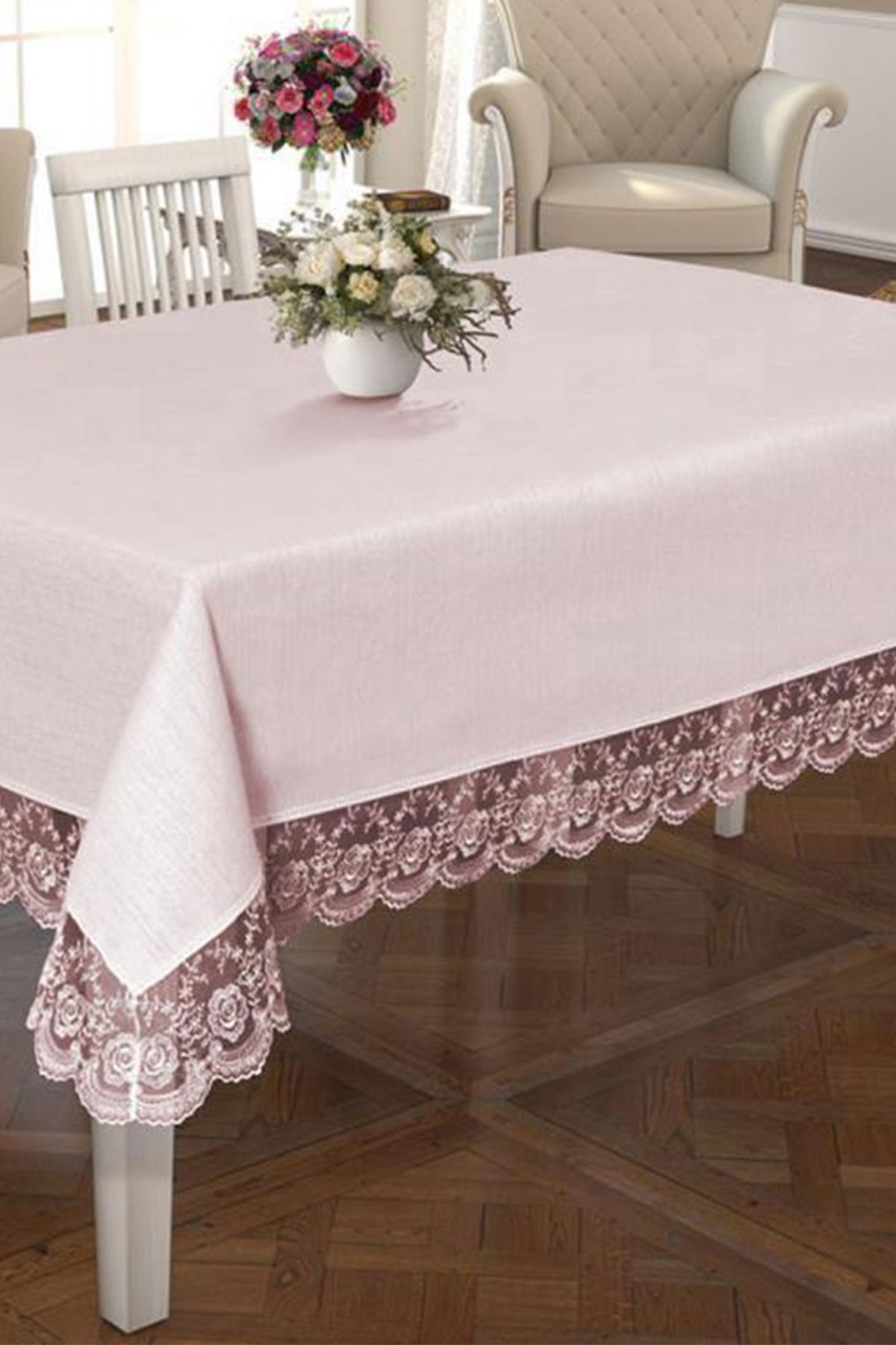 Çeyiz Diyarı Kure Masa Örtüsü Pudra - 1