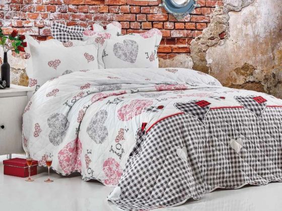 Çeyiz Diyarı Love Ranforce Çift Kişilik Yatak Örtüsü - Çeyiz Diyarı