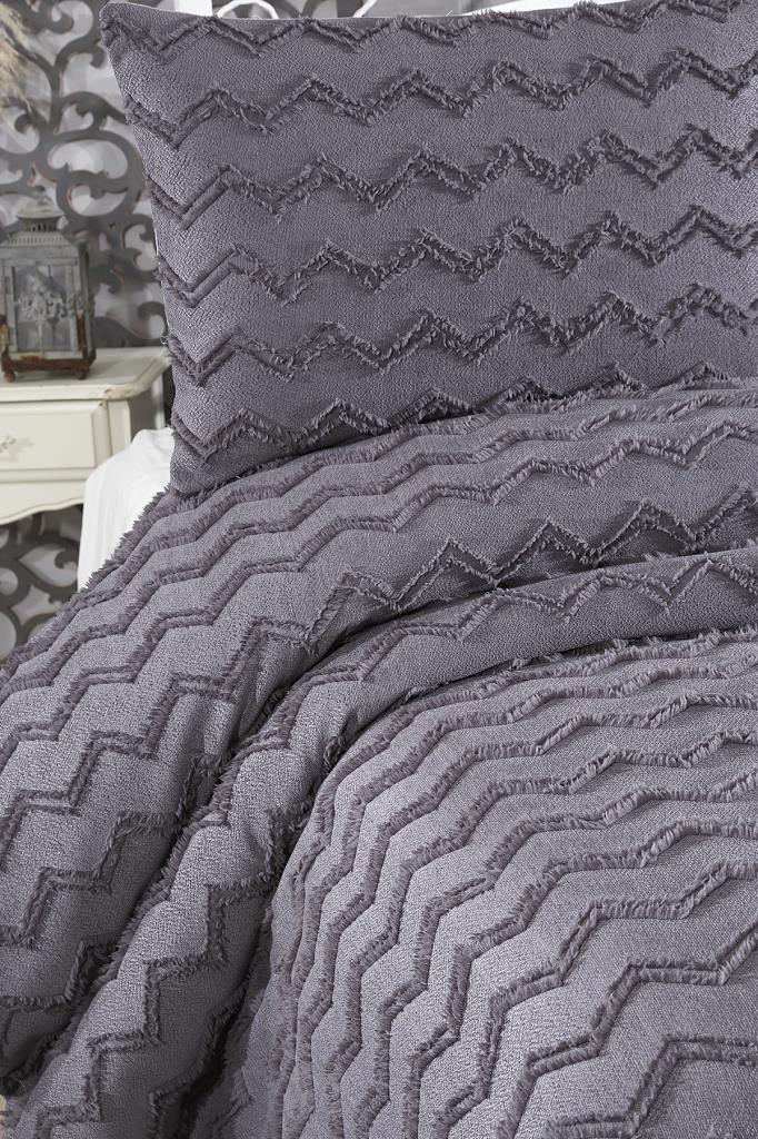 Çeyiz Diyarı Lumpa 2 Parça Tek Kişilik Pike Takımı Antrasit - 2