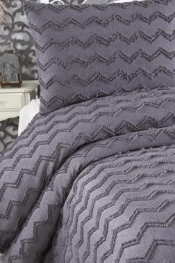 Çeyiz Diyarı Lumpa 2 Parça Tek Kişilik Pike Takımı Antrasit - 2