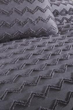 Çeyiz Diyarı Lumpa 2 Parça Tek Kişilik Pike Takımı Antrasit - 4