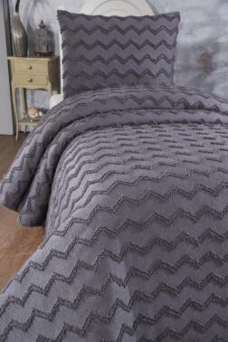 Çeyiz Diyarı Lumpa 2 Parça Tek Kişilik Pike Takımı Antrasit - 6