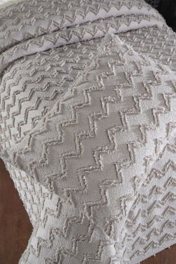 Çeyiz Diyarı Lumpa 2 Parça Tek Kişilik Pike Takımı Gri - 4