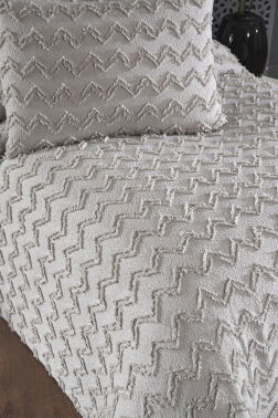 Çeyiz Diyarı Lumpa 2 Parça Tek Kişilik Pike Takımı Gri - 5