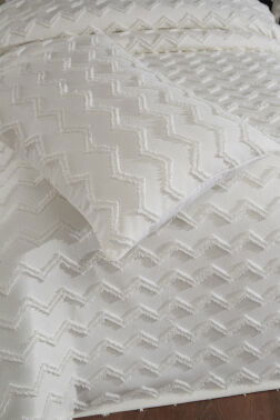 Çeyiz Diyarı Lumpa 2 Parça Tek Kişilik Pike Takımı Krem - 5