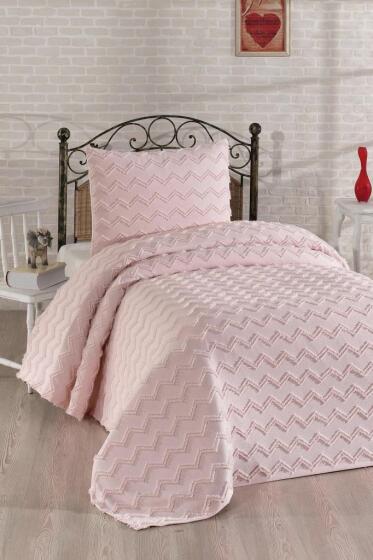 Çeyiz Diyarı Lumpa 2 Parça Tek Kişilik Pike Takımı Pudra - Çeyiz Diyarı