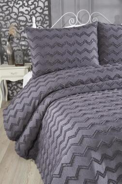 Çeyiz Diyarı Lumpa 3 Parça Çift Kişilik Pike Takımı Antrasit - 2